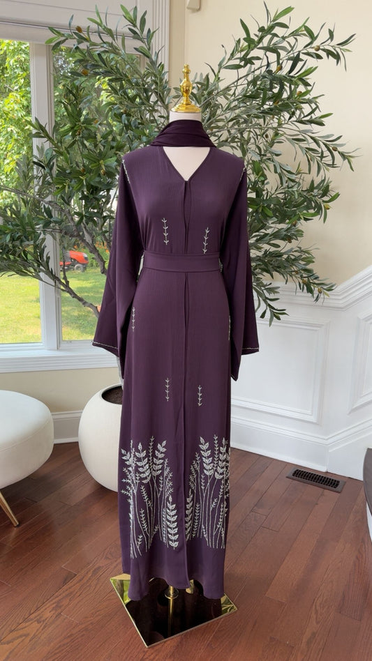 Purple Luxe Floral Abaya