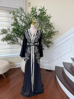 Blue Rose Beaded Royale Kuftan