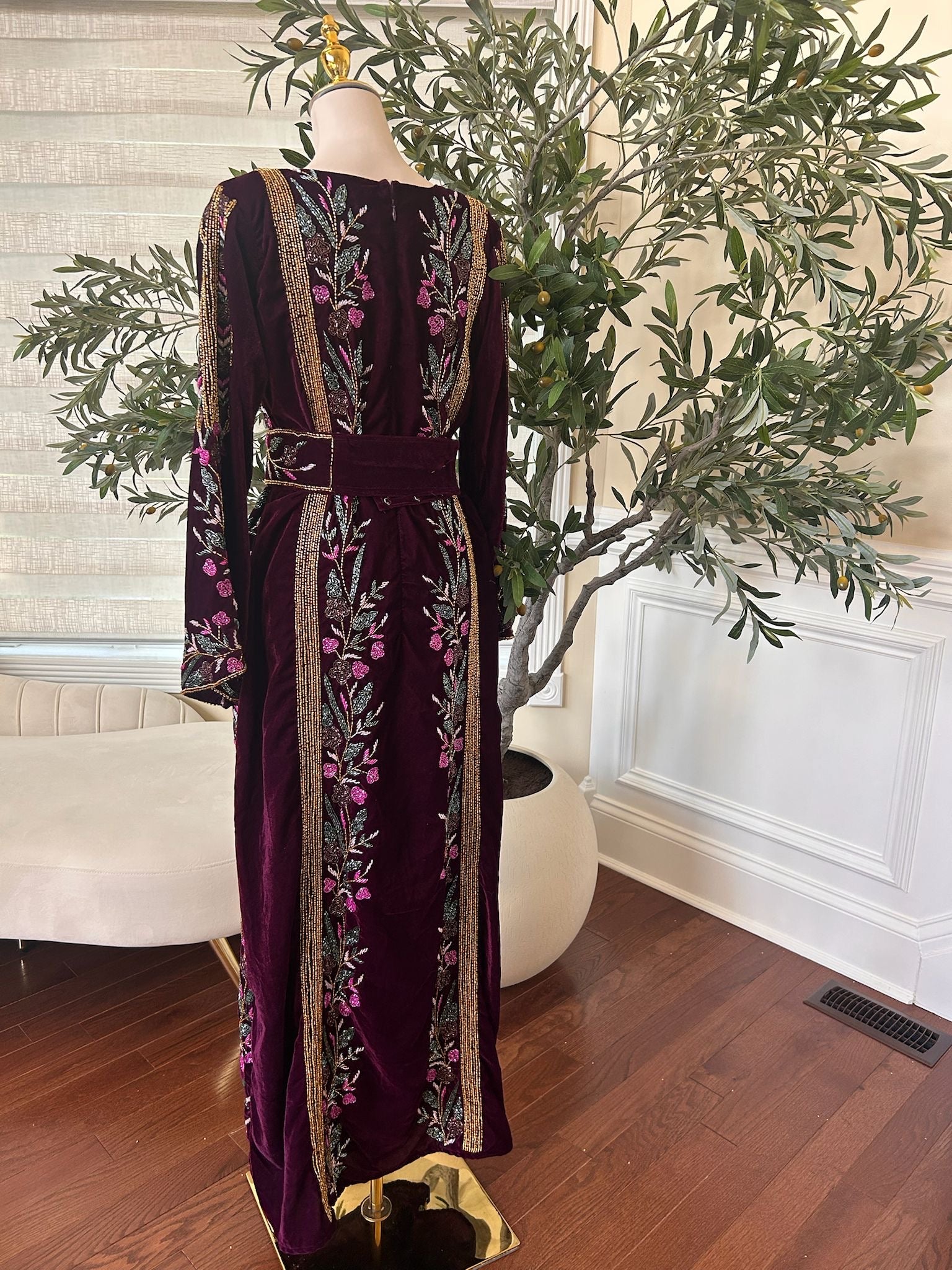 Purple Velvet Stone Thobe