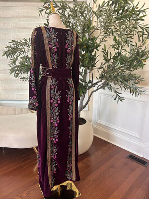 Purple Velvet Stone Thobe