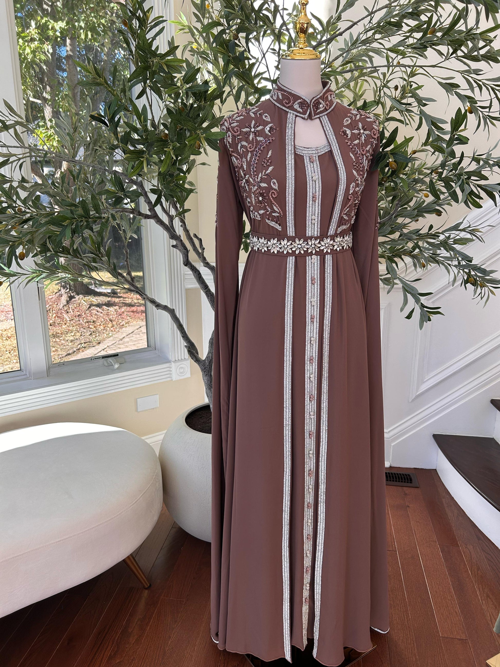 Muave Taupe Elegance Charm Kuftan