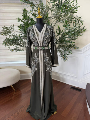 Green Rose Elegance Kuftan