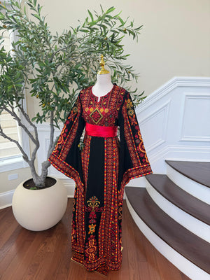 Embroidery Tatreez Bloom Red Thobe