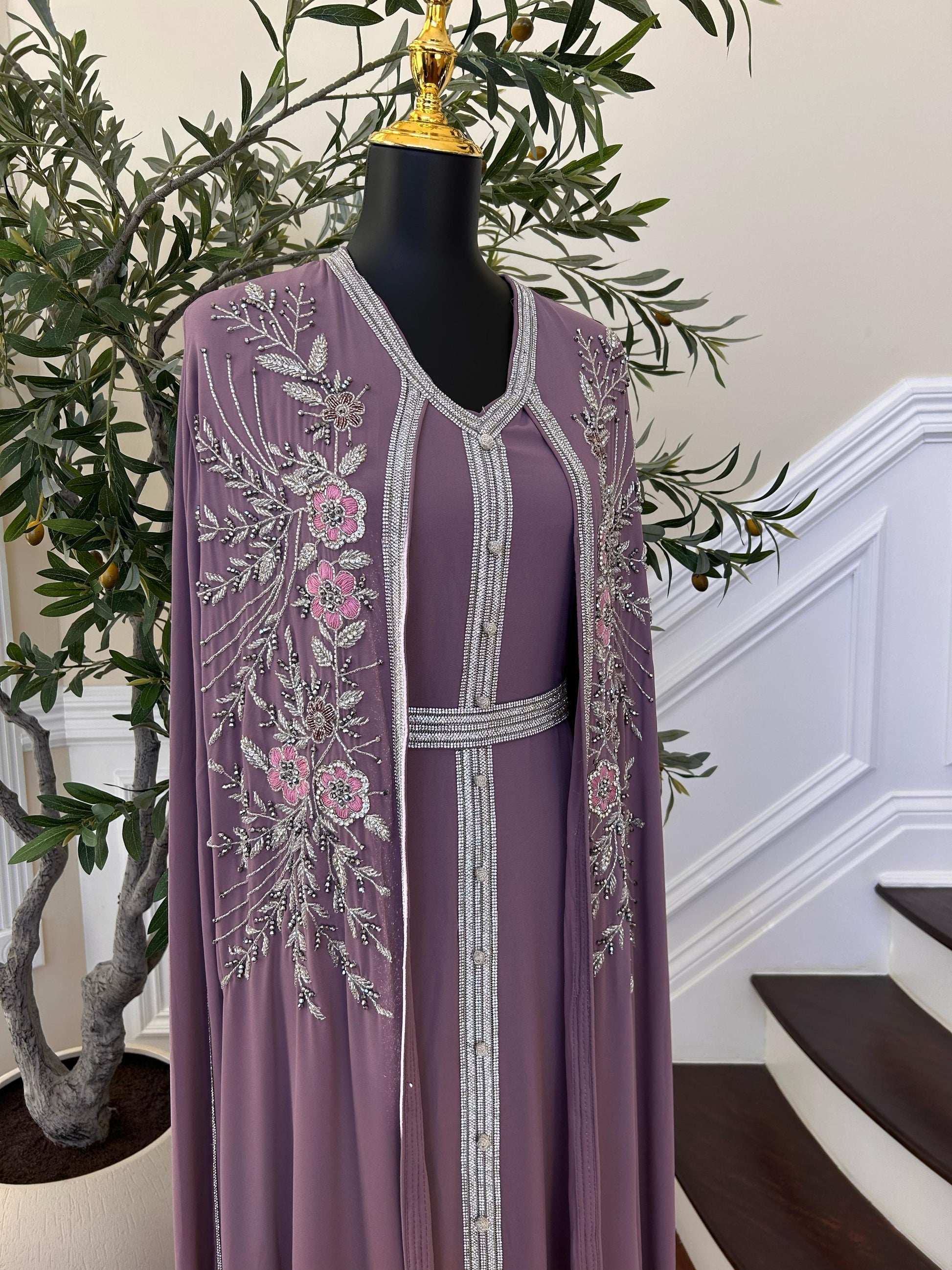 Liliac Charm Floral Kuftan