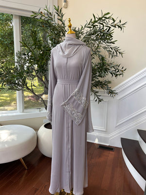 Grey Charming Design Abaya