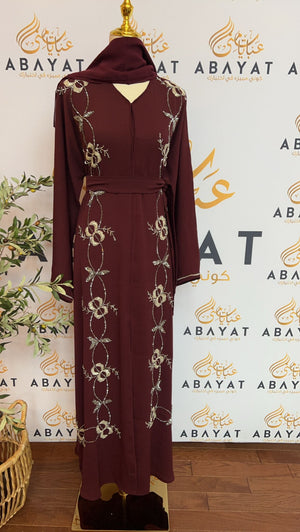 Elegant Burgundy Abaya