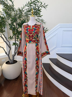 Cream Embroidery Tatreez Elegance Thobe