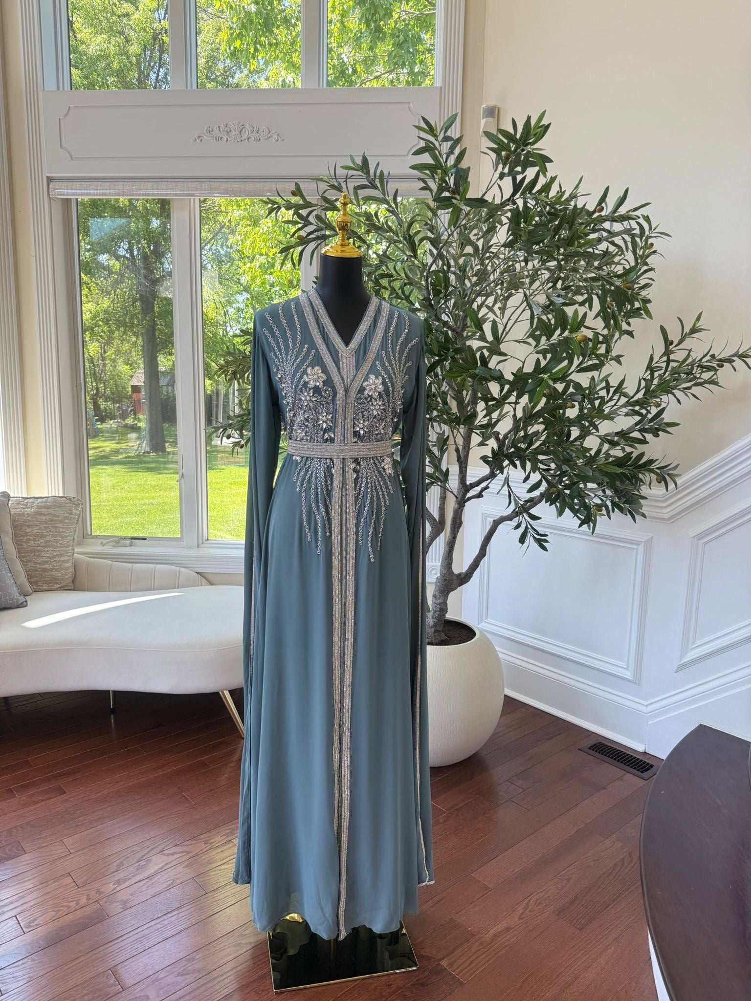 Luxury Baby Blue Kuftan