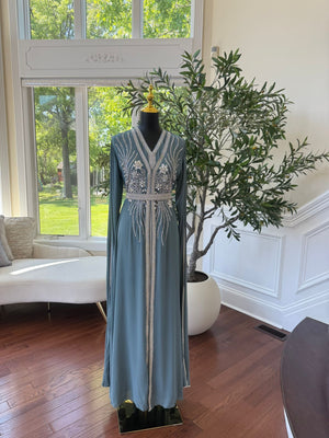 Luxury Baby Blue Kuftan