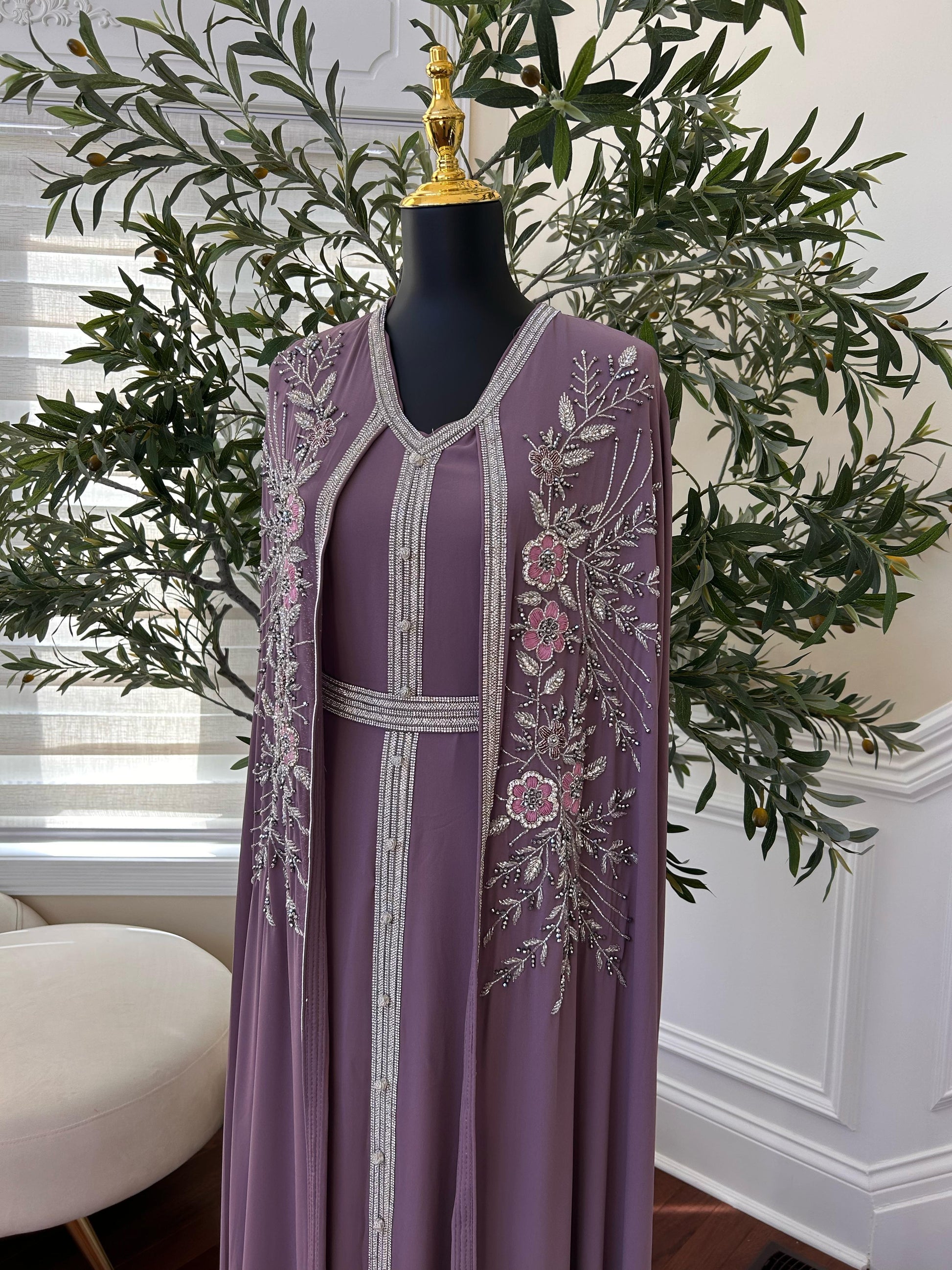 Liliac Charm Floral Kuftan