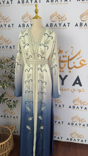 Elegant Floral Ocean Kuftan