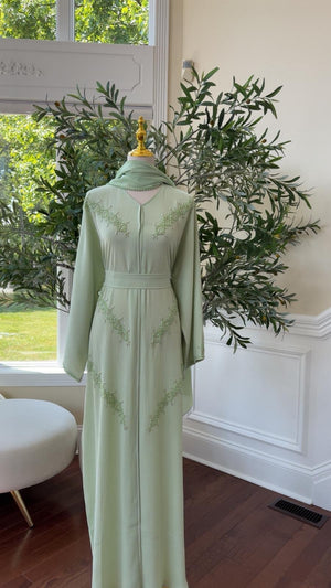 Light Green Charming Modesty Abaya