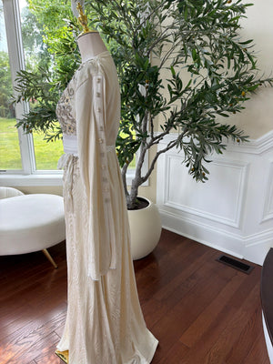 White Beaded Embroidery Kuftan