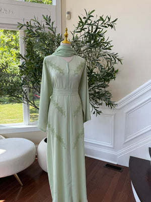 Light Green Charming Modesty Abaya