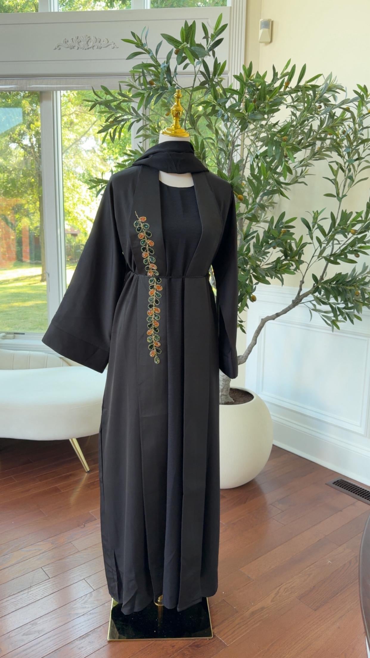 Black Two Piece Abaya