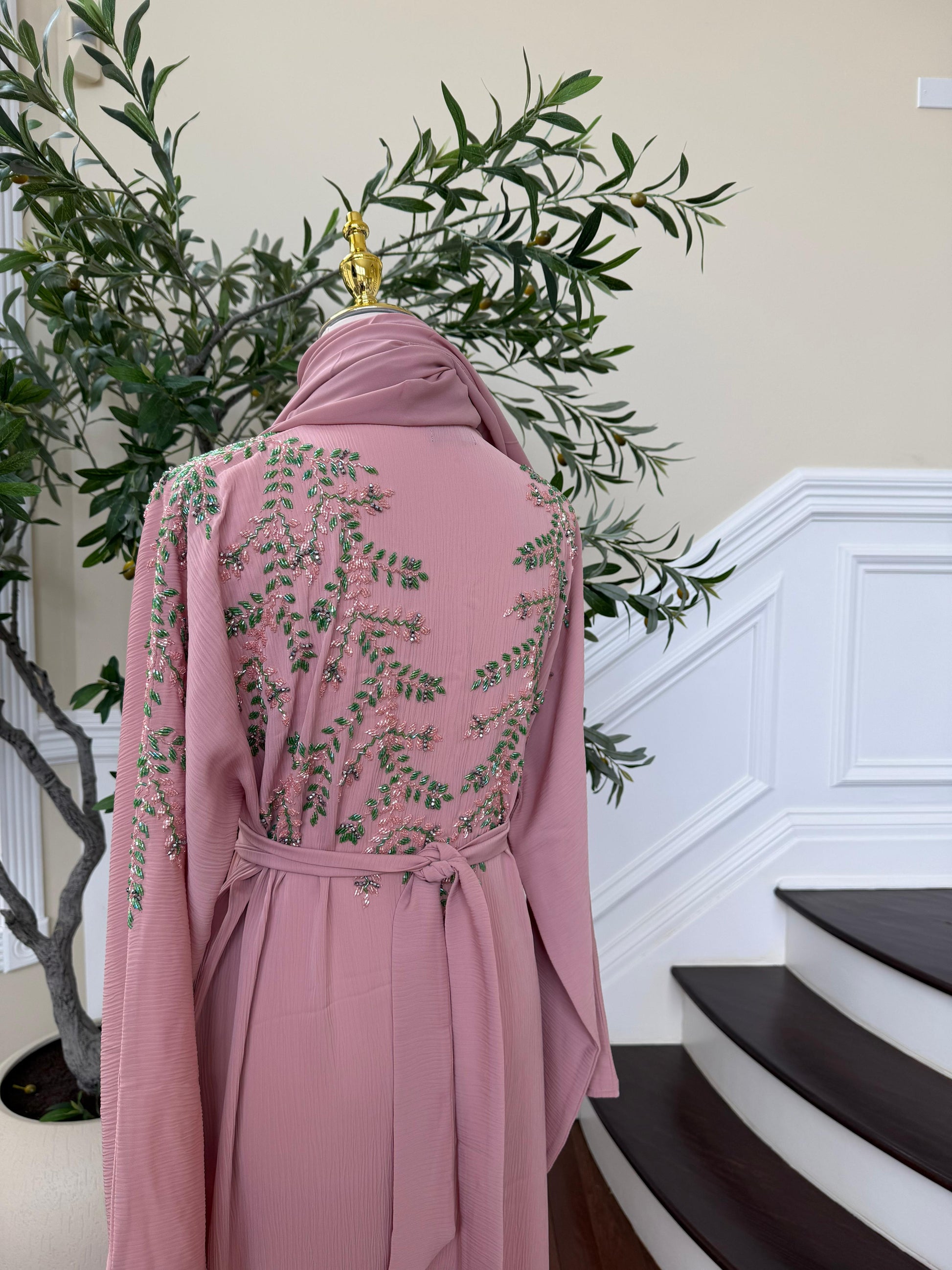 Pink Rose Elegance Abaya