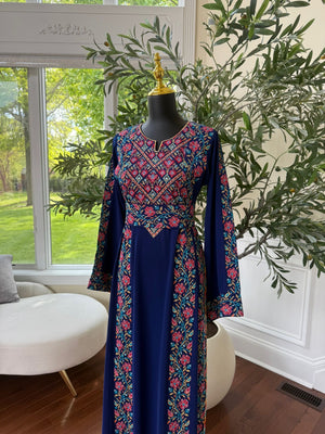 Elegant Blue Tatreez Thobe/A