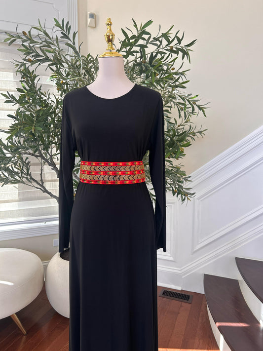 Gold Sabal Kharaz Tatreez Thobe Belt