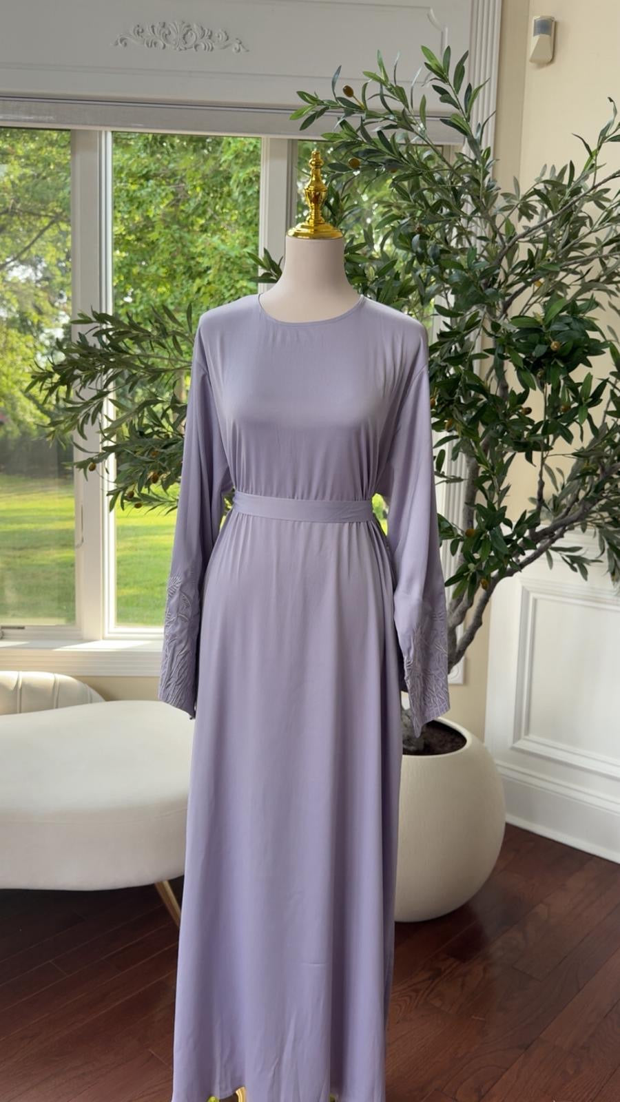 Purple Floral Sleeve Essence Abaya