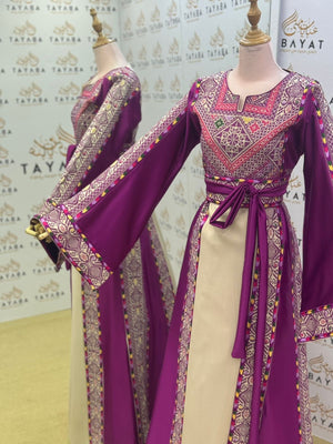Purple Embroidery Tatreez Elegance Thobe
