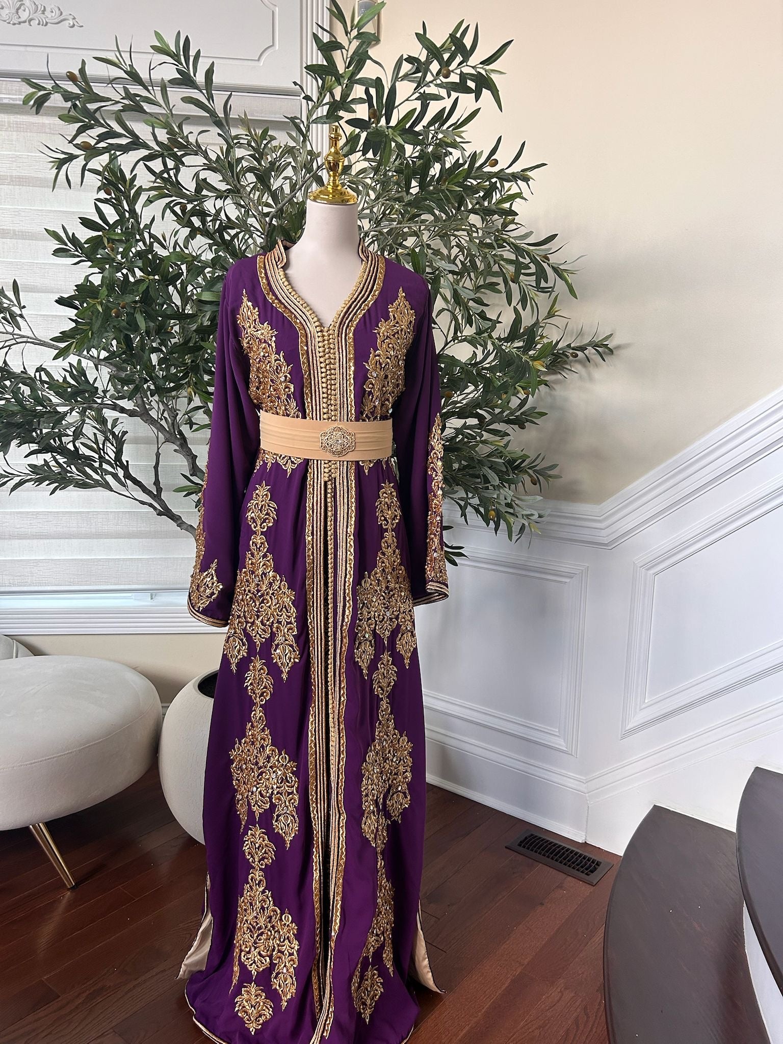 Purple Floral Elegance Kuftan