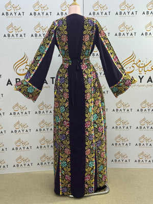 Black Floral Embroidery Essence Thobe