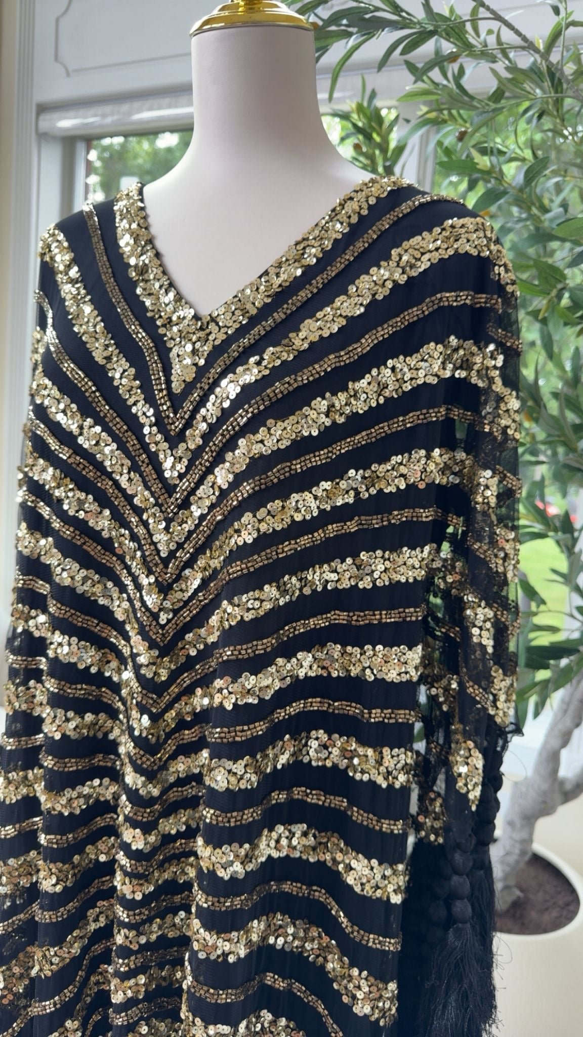 Golden Black Devine Cardigan Abaya