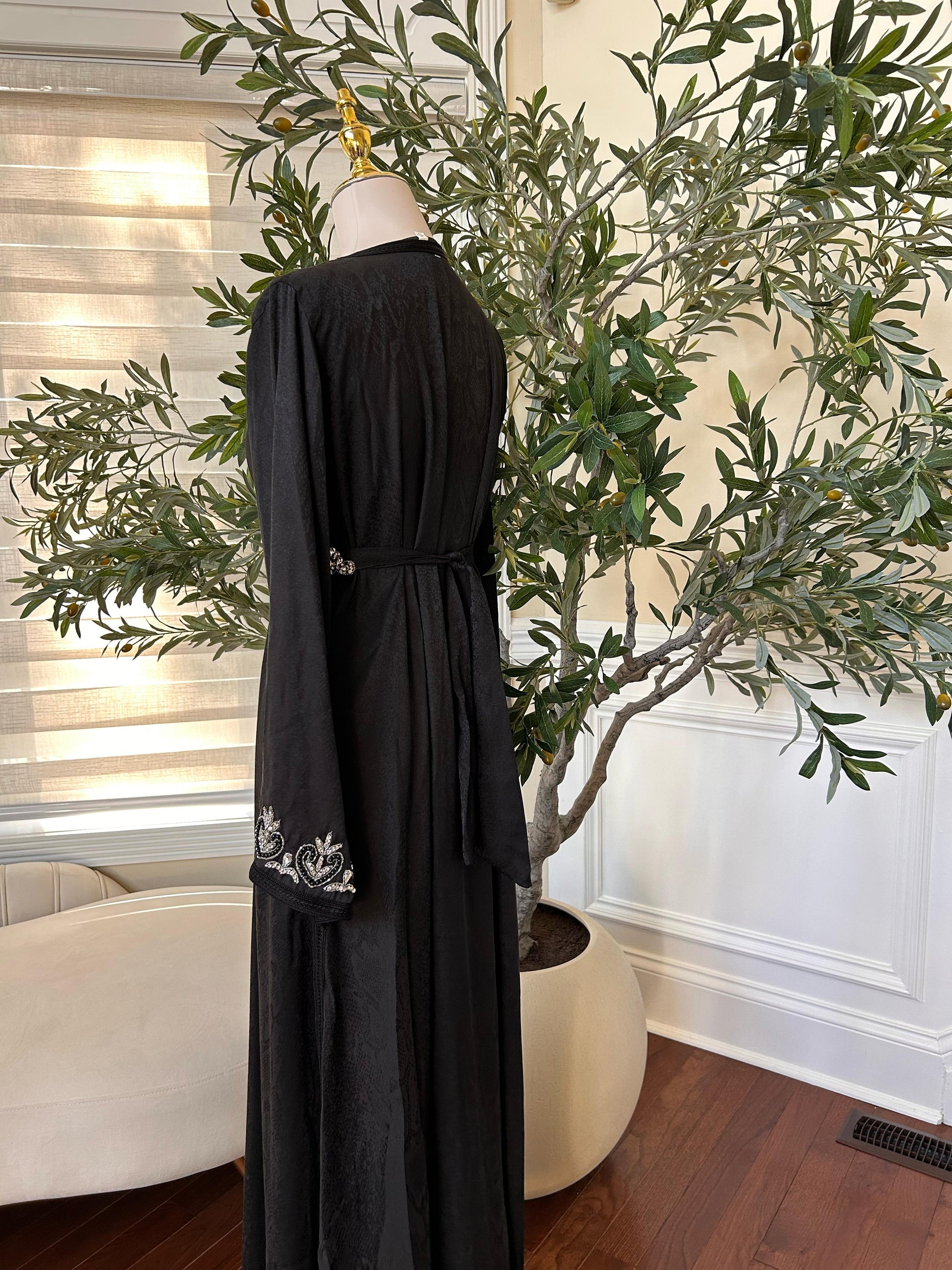 Black Royale Beaded Kuftan