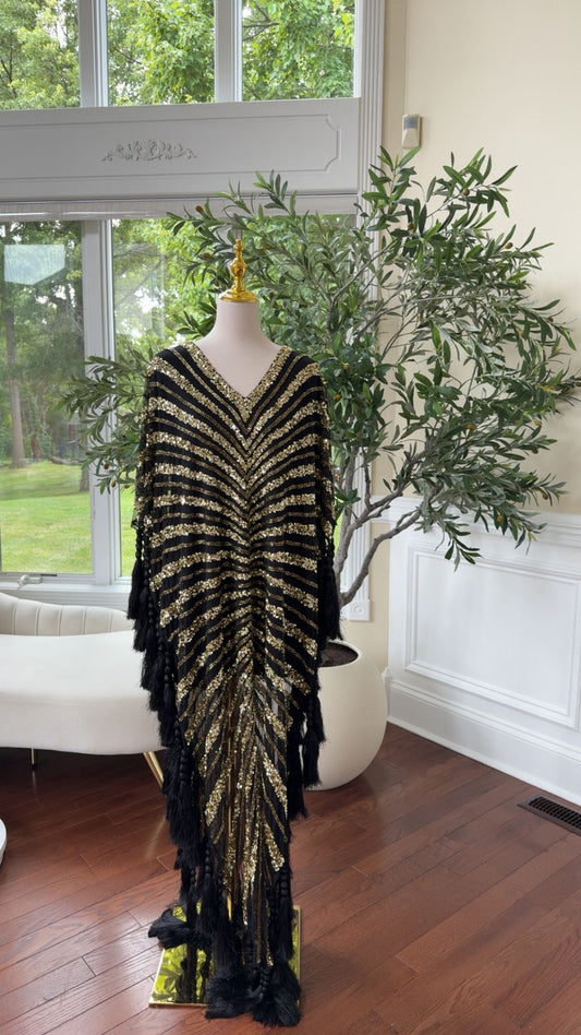 Golden Black Devine Cardigan Abaya