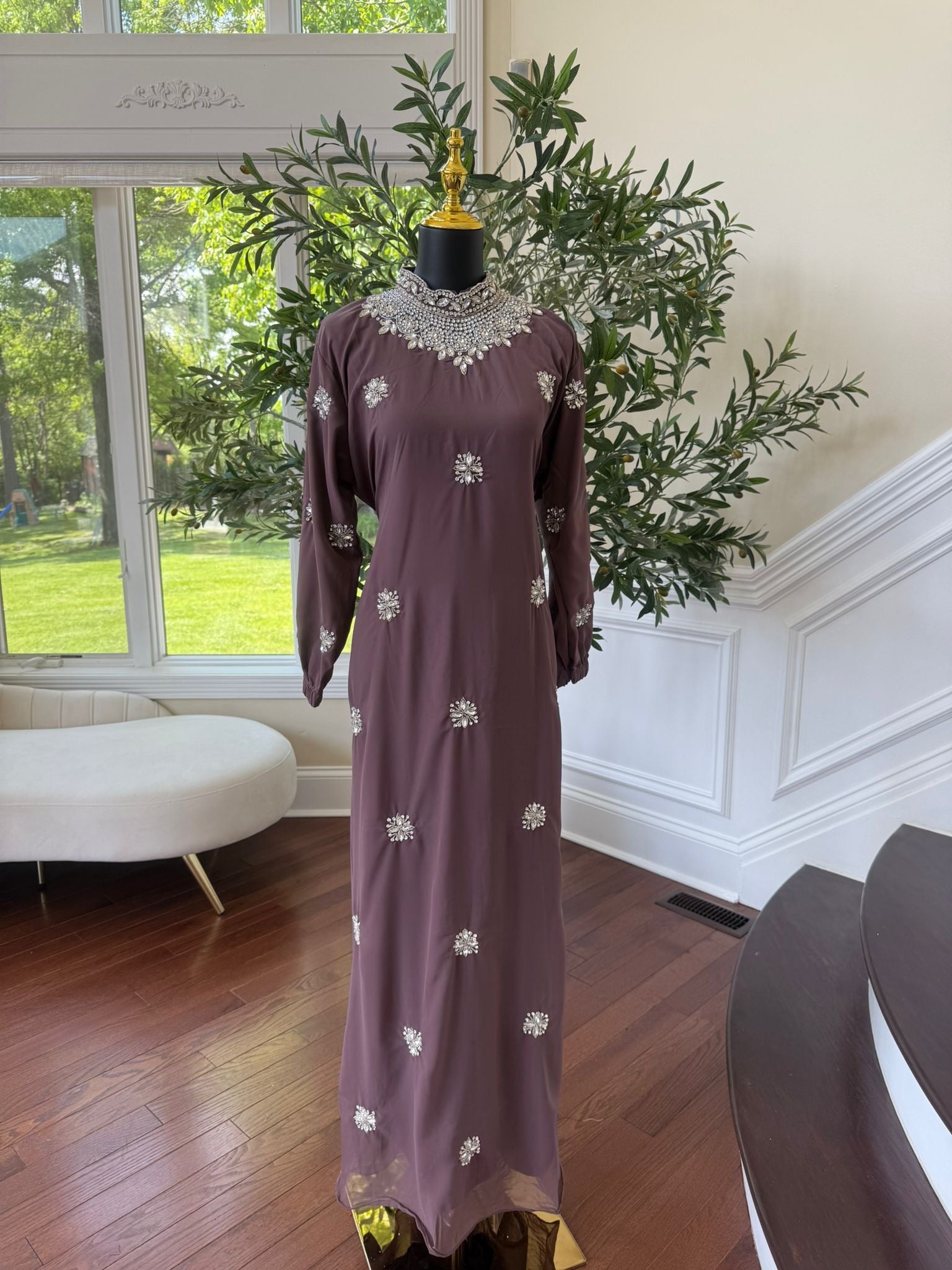 Radiant Mauve Bloom Maxi Dress