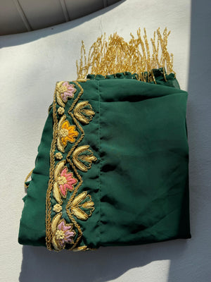 Green Beaded Stone Khirka Shal Mandil