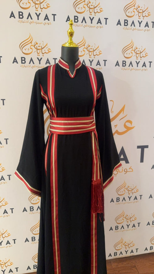 Black Kashmir Abaya Thobe