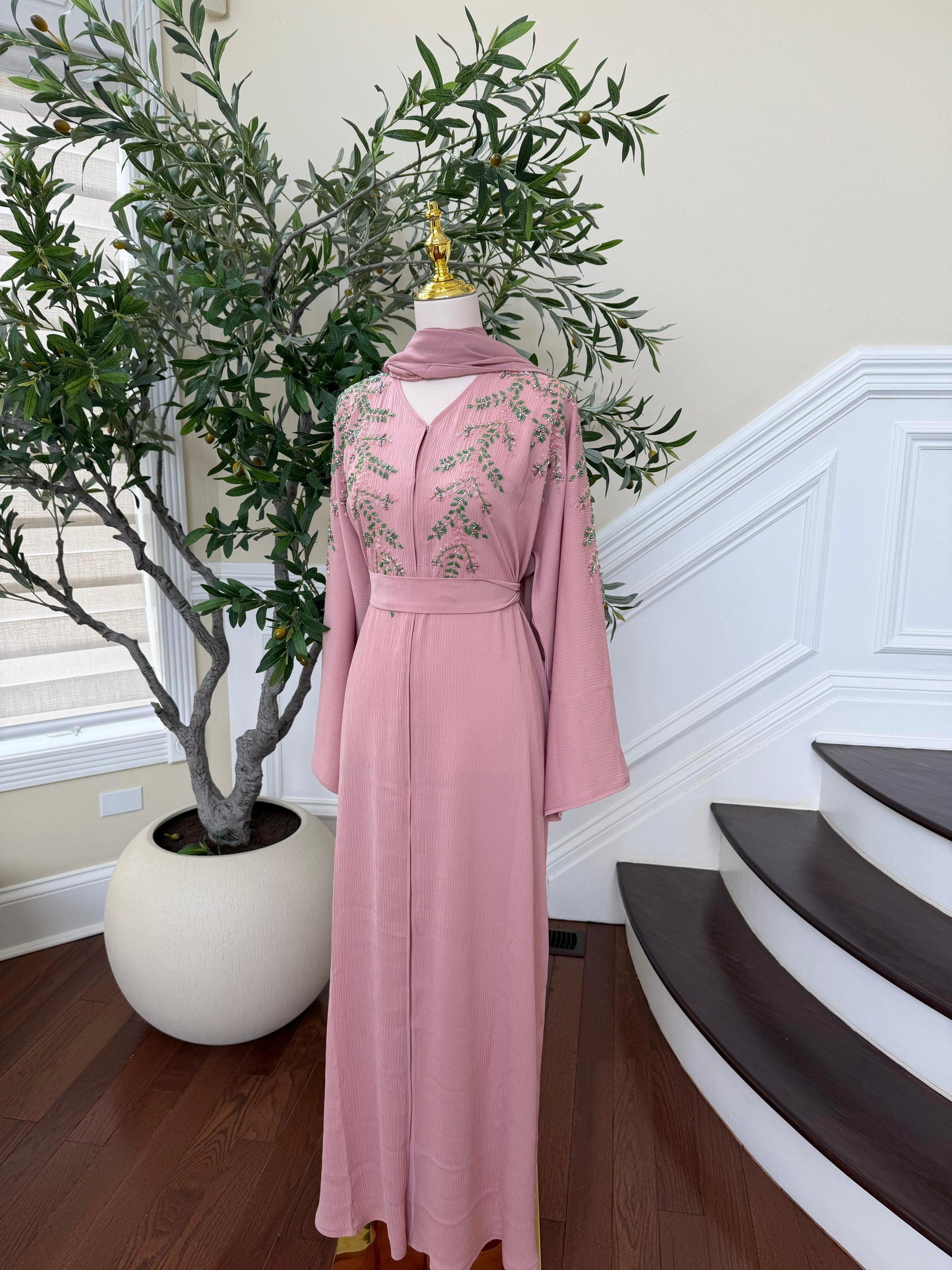 Pink Rose Elegance Abaya