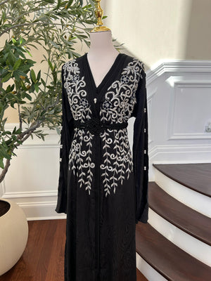 Black Beaded Stone Kuftan