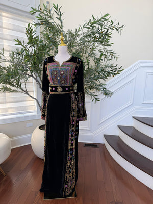 Black Velvet Stone Thobe