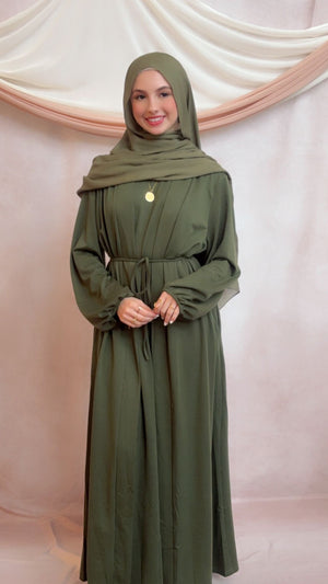 Green Two Piece Abaya Set