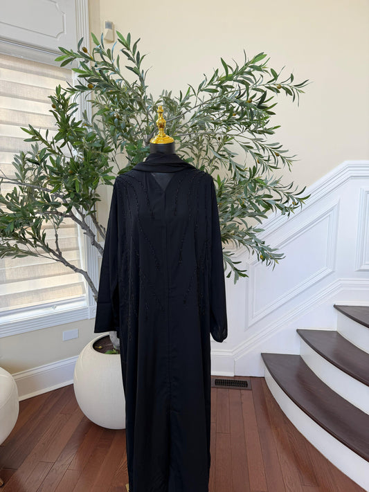 Crescent Night Black Abaya