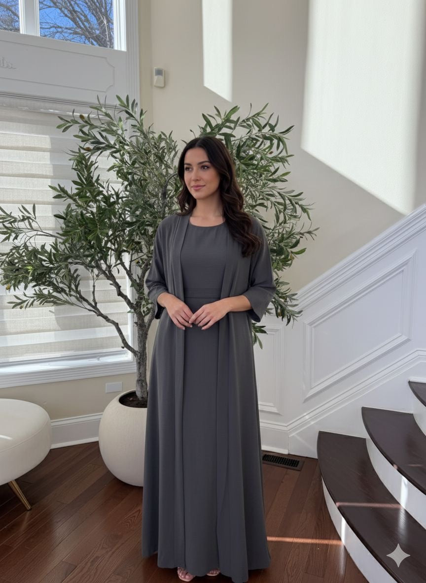 Elegant Two Piece Abaya Set