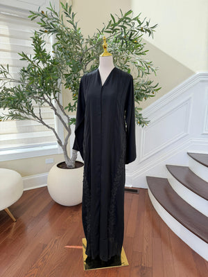 Serene Blossom Black Abaya