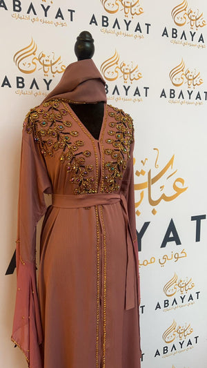 Blush Pink Designed Abaya #8097476