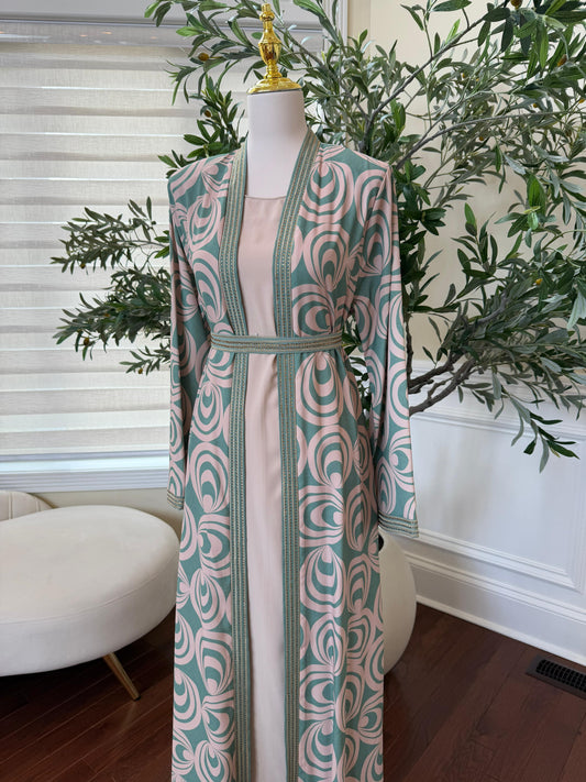 Mint Harmony Two-Piece Abaya