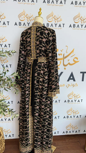 Floral Purple Two Piece Abaya