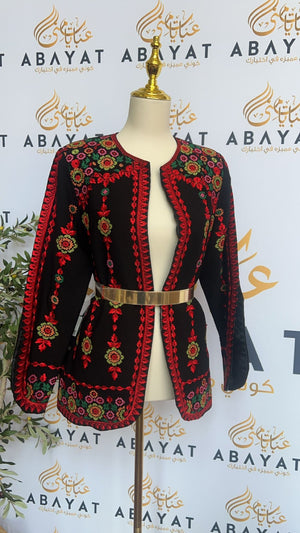 Red Tatreez Blazer Jacket