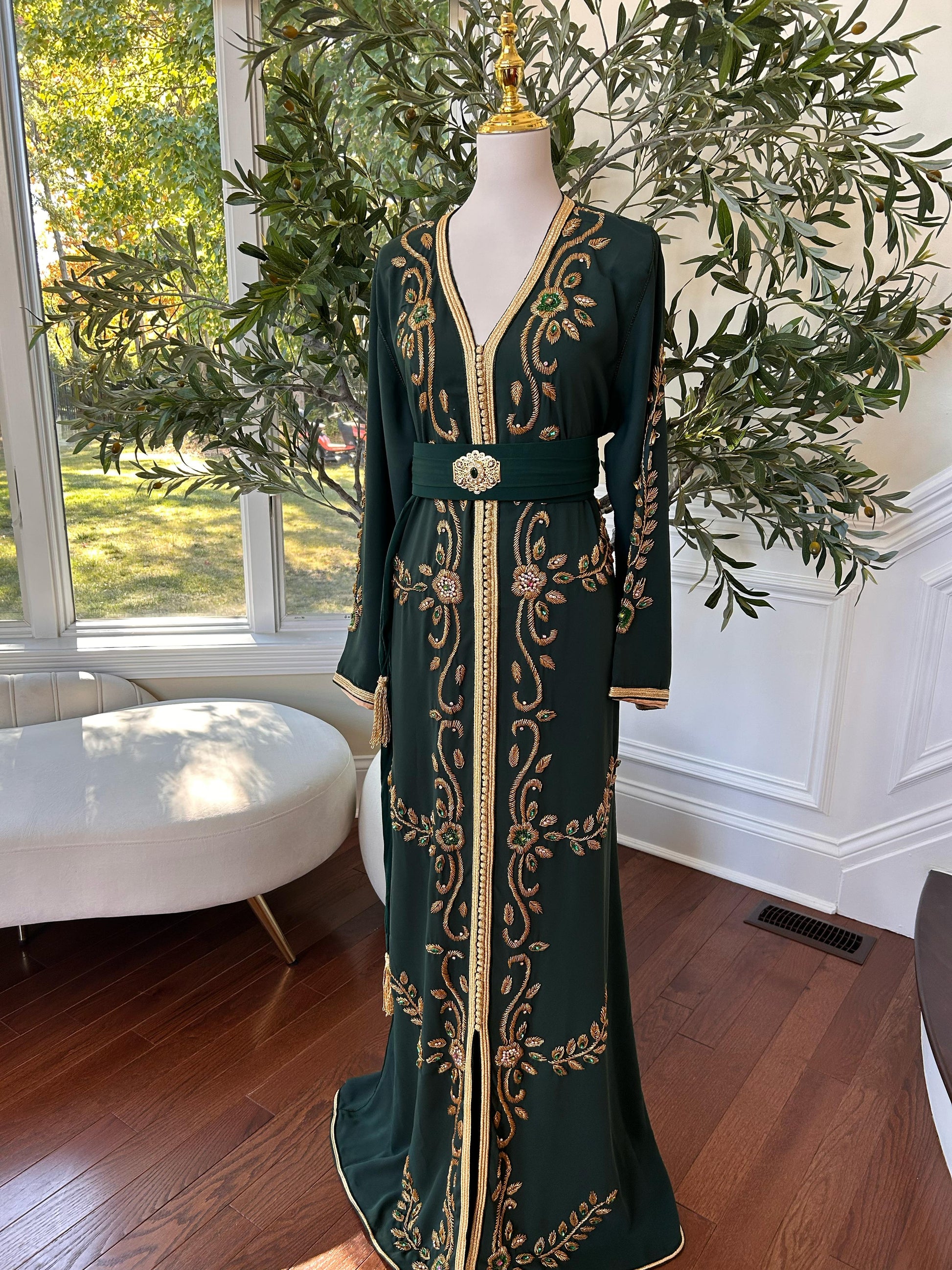 Green Vine Majestic Golden Kuftan