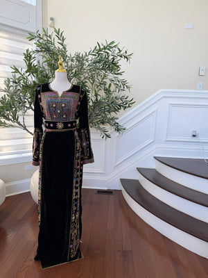 Black Velvet Stone Thobe