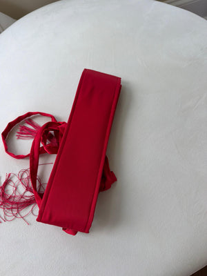 Red Satin Cashmere Belt
