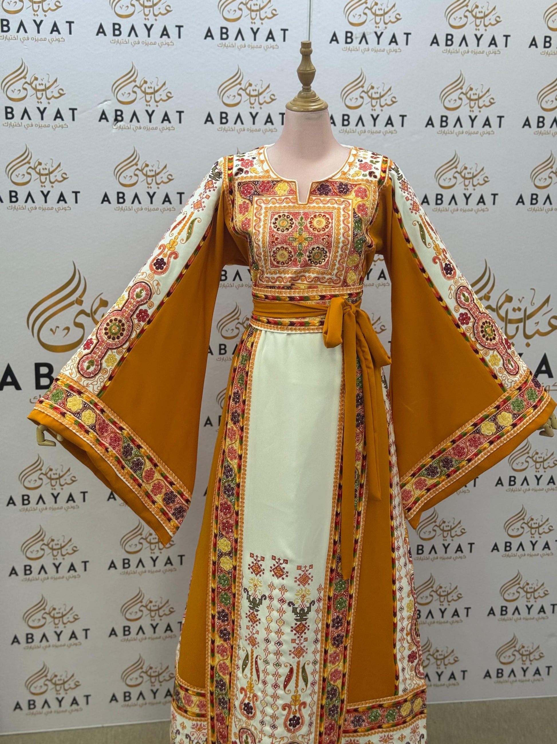Mustard Bloom Heritage Embroidered Thobe