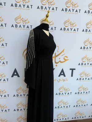 Black Silver Charm Abaya