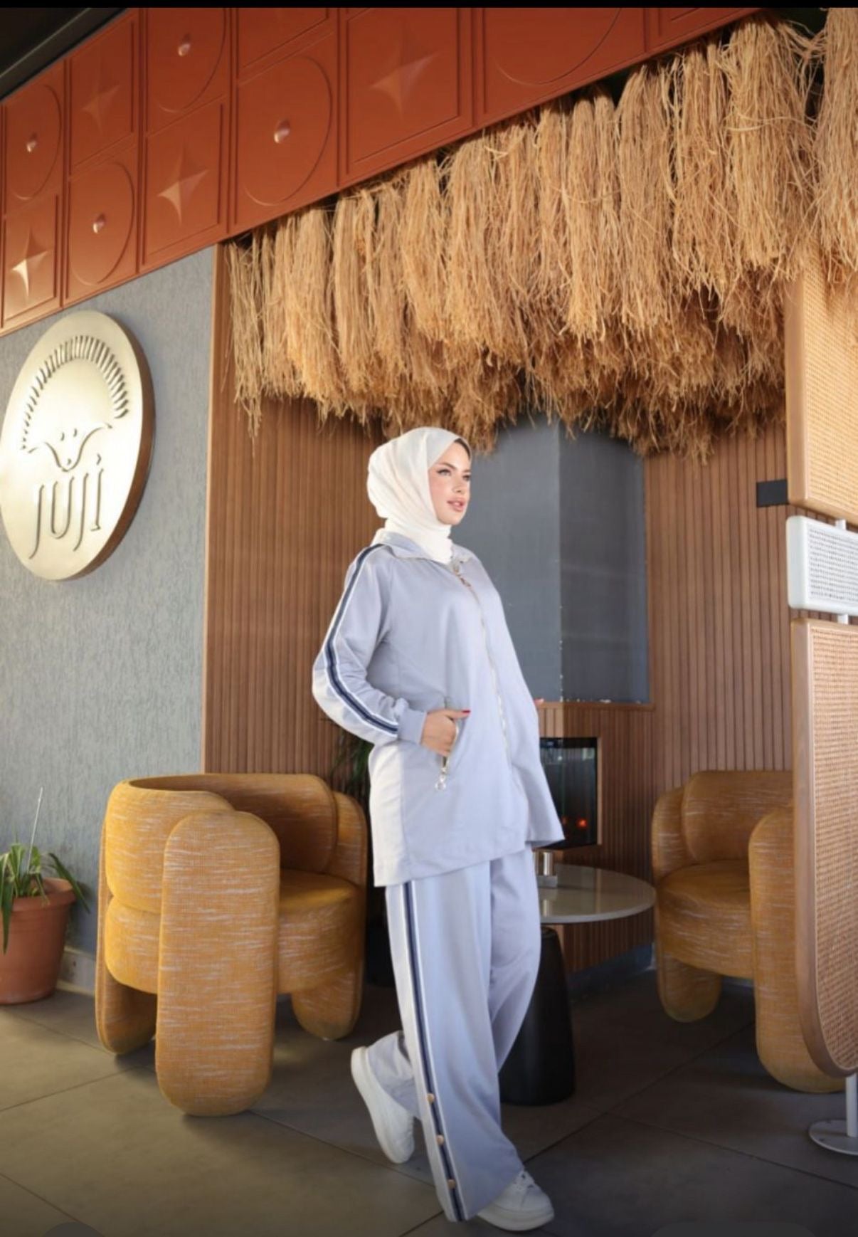 Elegant Two Piece Zipper Comfort Modest Wear