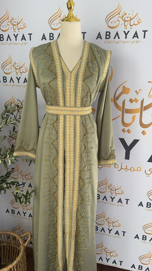 Golden Green Elegance Kuftan